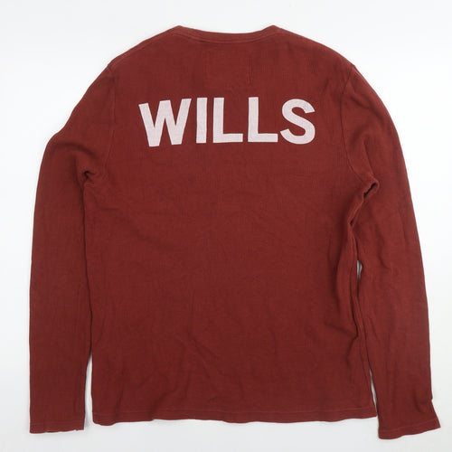 Jack Wills Mens Brown Cotton Pullover Sweatshirt Size M - Logo