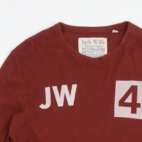 Jack Wills Mens Brown Cotton Pullover Sweatshirt Size M - Logo