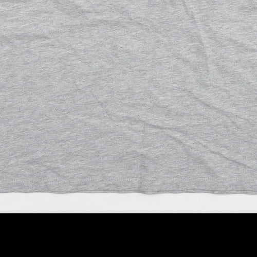 adidas Womens Grey Cotton Cropped T-Shirt Size 8 Round Neck
