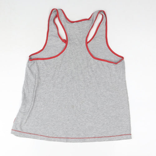 Manchester United Womens Grey Cotton Basic Tank Size 12 Scoop Neck - Logo Red Devils Size 12-14