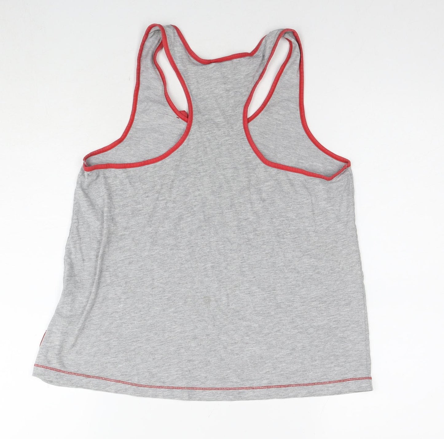 Manchester United Womens Grey Cotton Basic Tank Size 12 Scoop Neck - Logo Red Devils Size 12-14