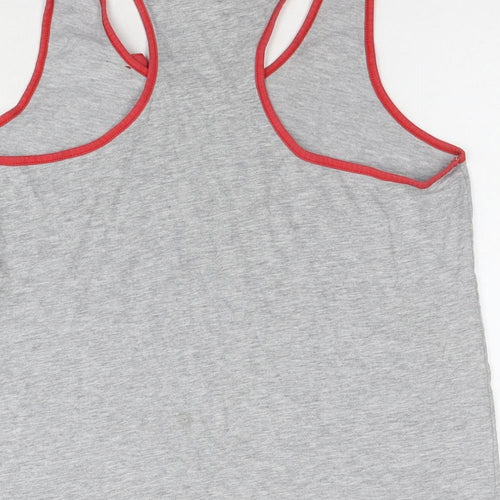 Manchester United Womens Grey Cotton Basic Tank Size 12 Scoop Neck - Logo Red Devils Size 12-14