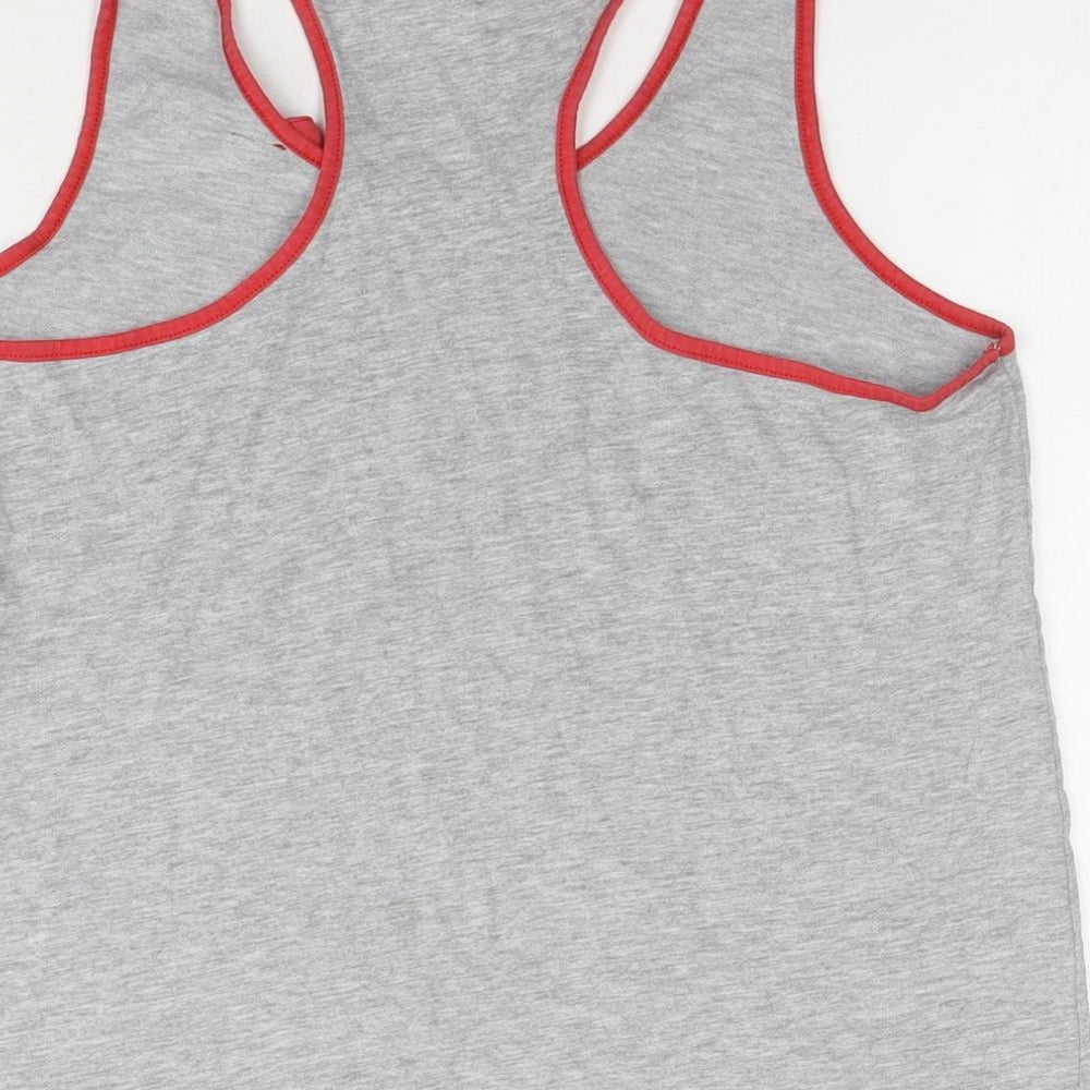 Manchester United Womens Grey Cotton Basic Tank Size 12 Scoop Neck - Logo Red Devils Size 12-14