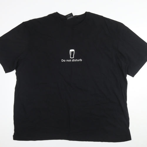 Guinness Mens Black Cotton T-Shirt Size 3XL Round Neck - Do not disturb Size 3XL-4XL