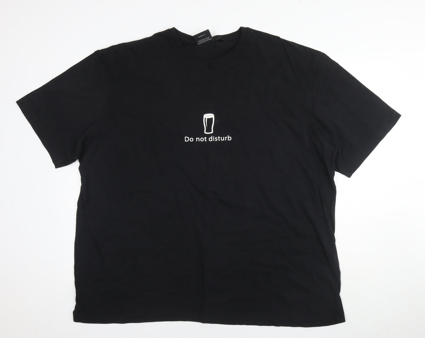 Guinness Mens Black Cotton T-Shirt Size 3XL Round Neck - Do not disturb Size 3XL-4XL