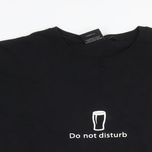 Guinness Mens Black Cotton T-Shirt Size 3XL Round Neck - Do not disturb Size 3XL-4XL