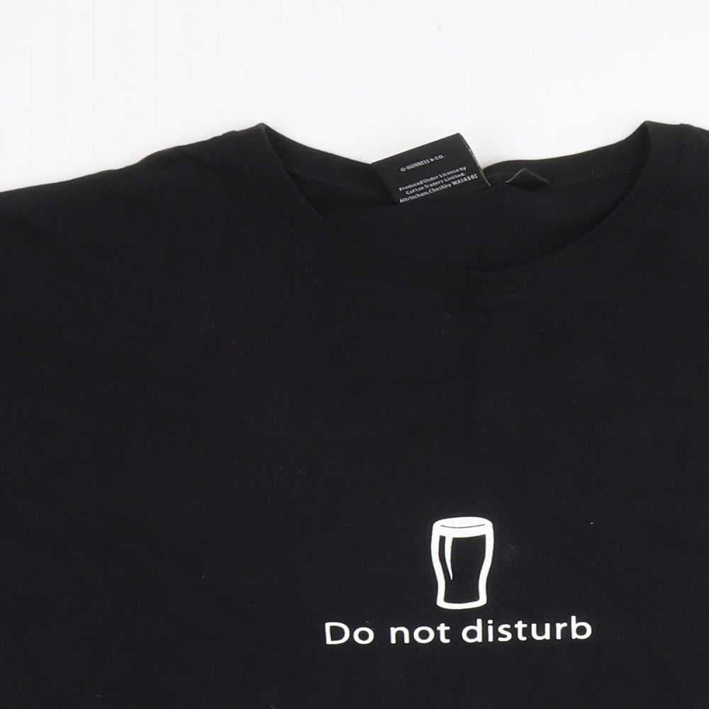 Guinness Mens Black Cotton T-Shirt Size 3XL Round Neck - Do not disturb Size 3XL-4XL