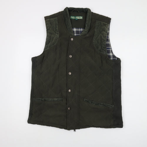 Fieldpro Mens Green Gilet Waistcoat Size M Zip