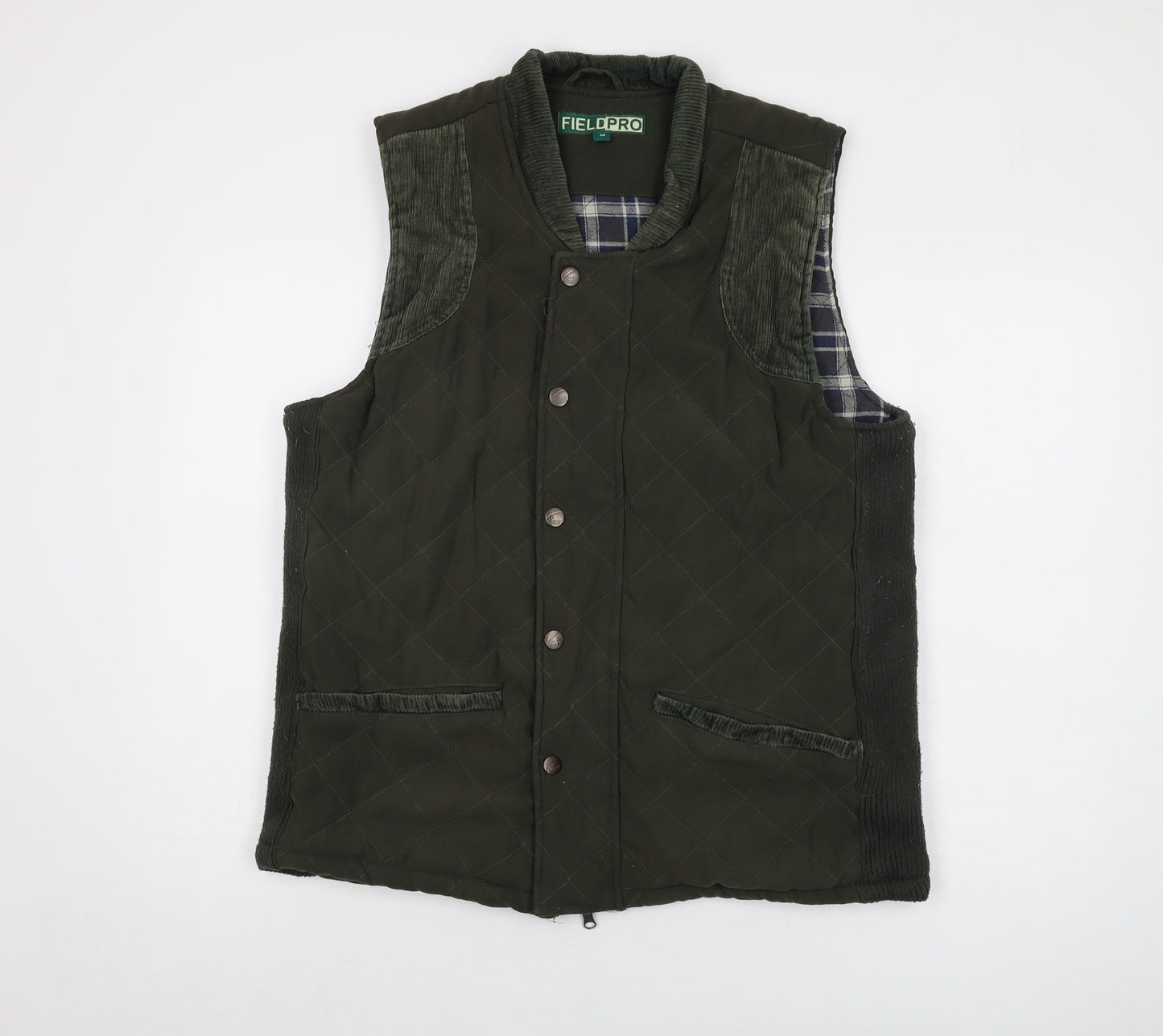 Fieldpro Mens Green Gilet Waistcoat Size M Zip