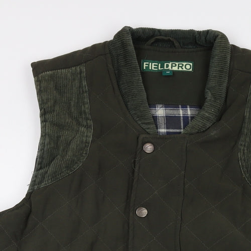 Fieldpro Mens Green Gilet Waistcoat Size M Zip