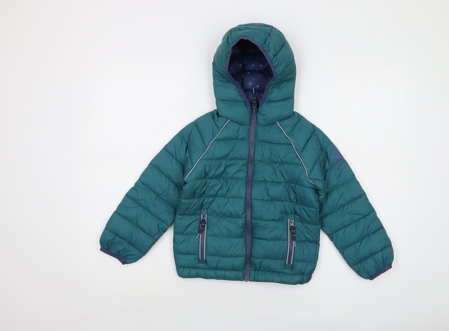 Fat Face Boys Green Puffer Jacket Jacket Size 5-6 Years Zip