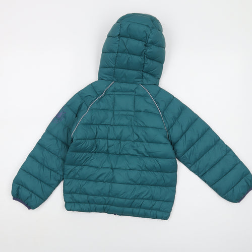 Fat Face Boys Green Puffer Jacket Jacket Size 5-6 Years Zip