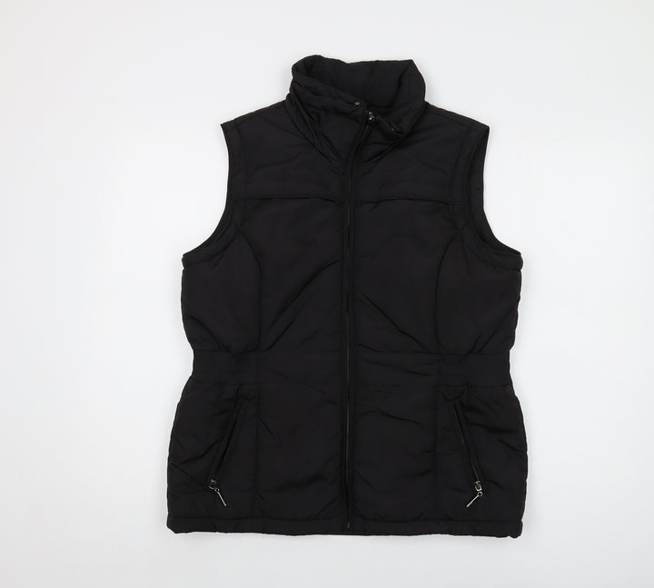 Maine Womens Black Jacket Waistcoat Size 14 Zip