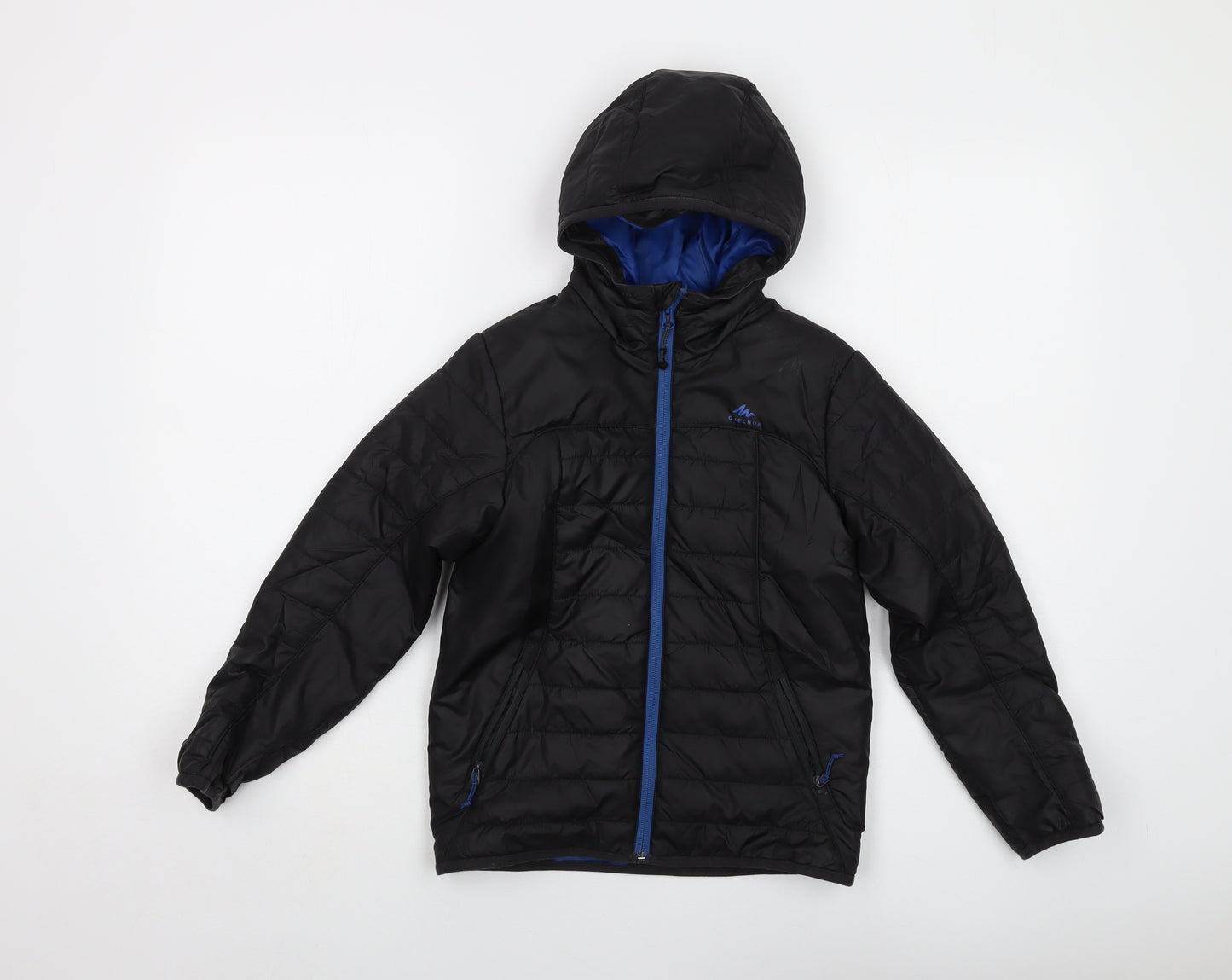 Quechua Boys Black Puffer Jacket Jacket Size 7-8 Years Zip