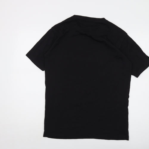 DUB Mens Black Cotton T-Shirt Size M Crew Neck