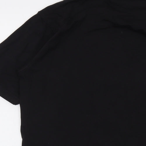 DUB Mens Black Cotton T-Shirt Size M Crew Neck