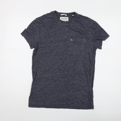 Jack Wills Mens Blue Cotton T-Shirt Size S Crew Neck