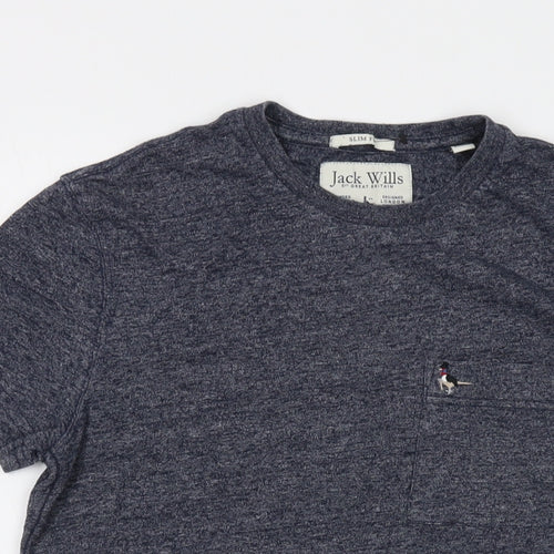 Jack Wills Mens Blue Cotton T-Shirt Size S Crew Neck