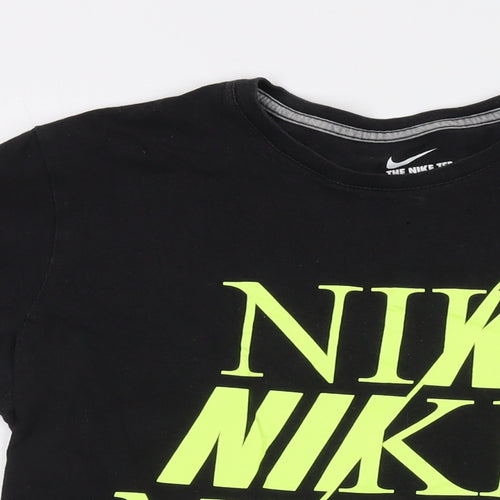 Nike Womens Black Cotton Basic T-Shirt Size L Crew Neck