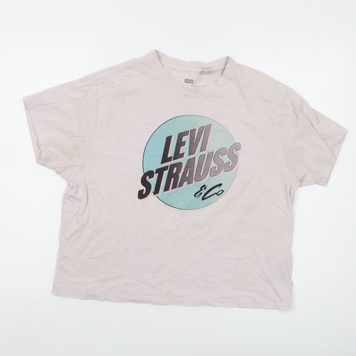 Levi's Womens Pink Cotton Basic T-Shirt Size S Crew Neck