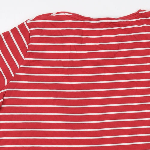 Crew Clothing Womens Red Striped Cotton Basic T-Shirt Size 16 Crew Neck