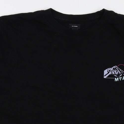 MT. Fuji Mens Black Cotton T-Shirt Size XL Crew Neck