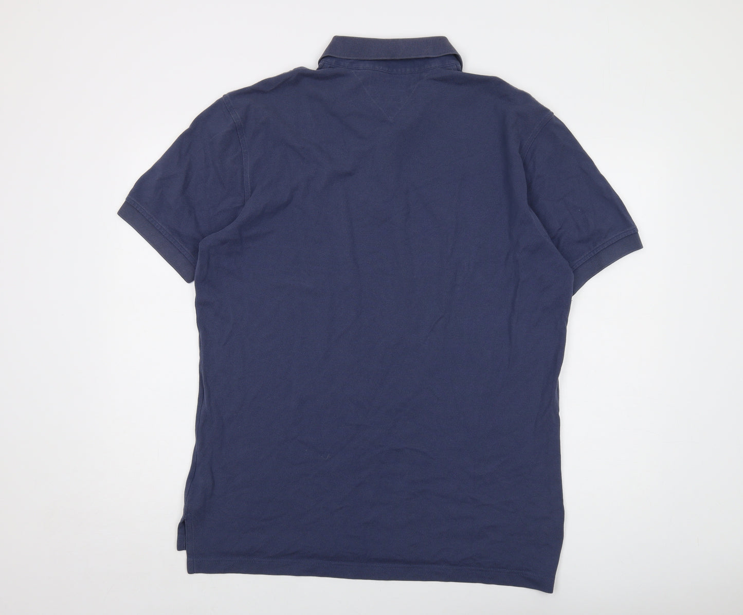 Tommy Hilfiger Mens Blue Cotton Polo Size XL Collared Button