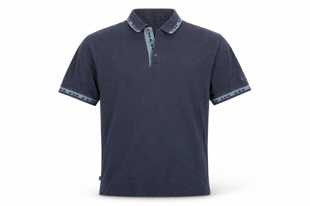 Pringle Mens Blue Cotton Polo Size M Collared Button