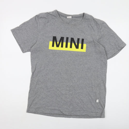MINI Mens Grey Cotton T-Shirt Size L Crew Neck