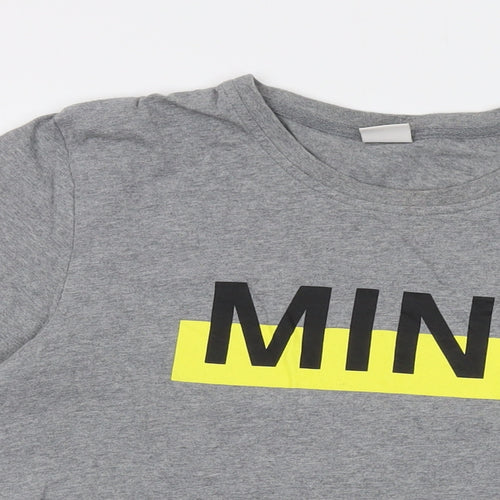 MINI Mens Grey Cotton T-Shirt Size L Crew Neck