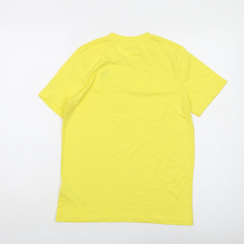 Abercrombie & Fitch Boys Yellow Cotton Basic T-Shirt Size 13-14 Years Crew Neck Pullover