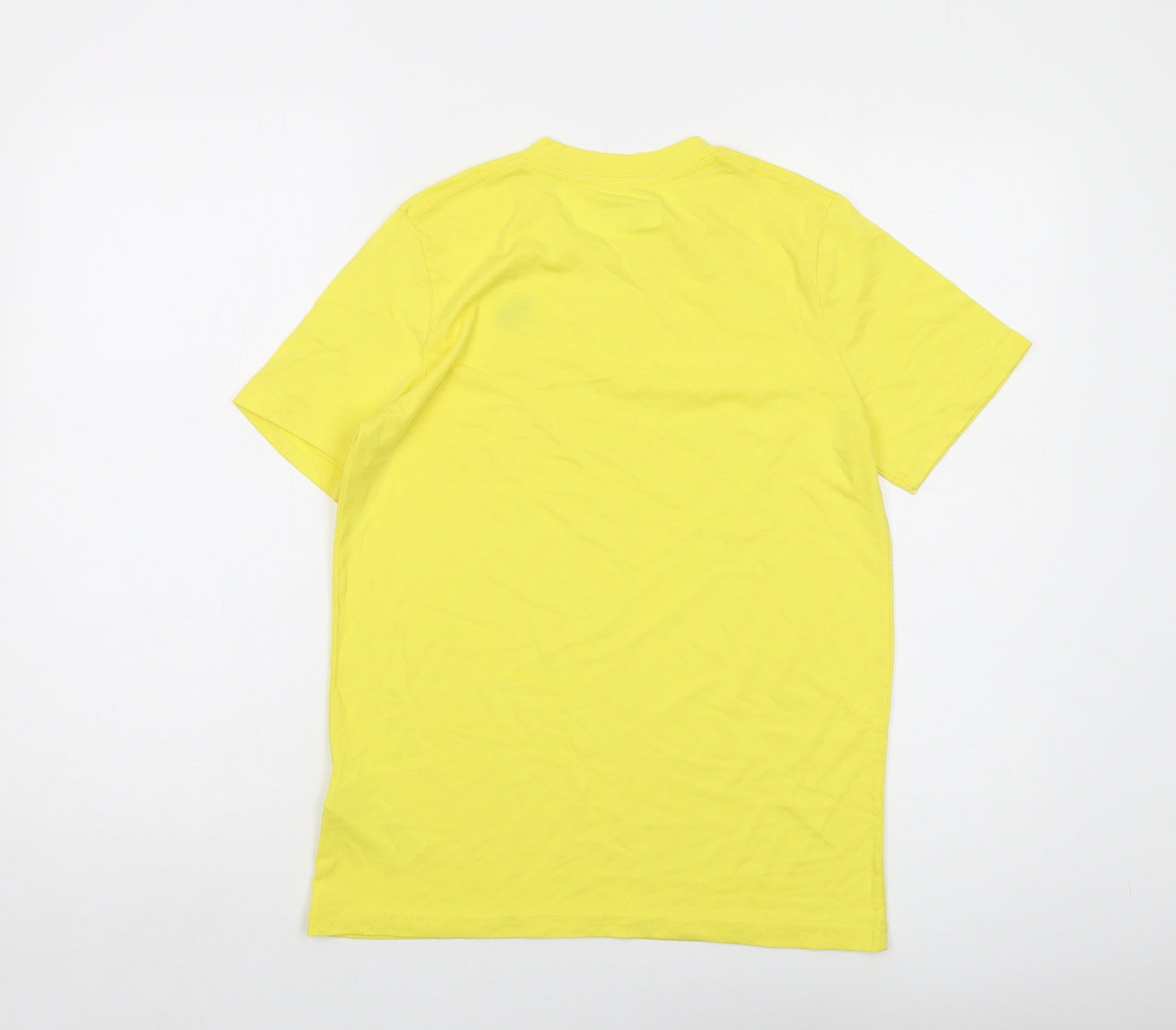 Abercrombie & Fitch Boys Yellow Cotton Basic T-Shirt Size 13-14 Years Crew Neck Pullover