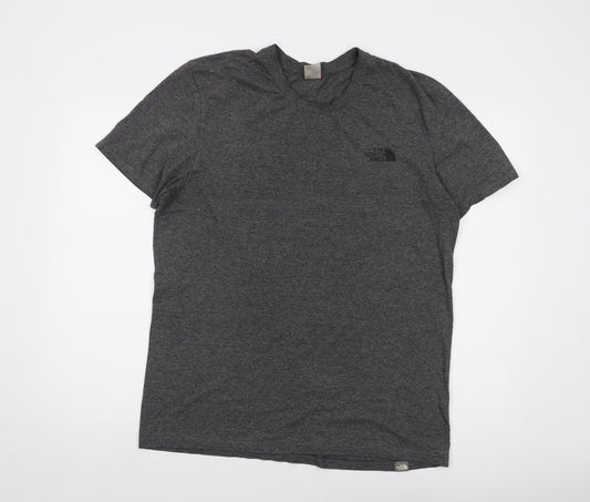 The North Face Mens Grey Cotton T-Shirt Size L Crew Neck