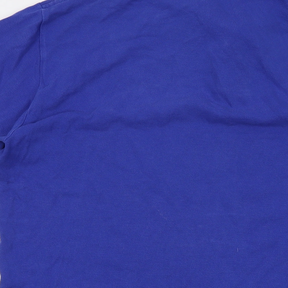 Polo Ralph Lauren Mens Blue Cotton Polo Size M Collared Button