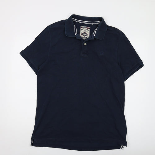 Fat Face Mens Blue Cotton Polo Size XL Collared Button