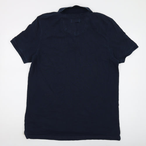 Fat Face Mens Blue Cotton Polo Size XL Collared Button