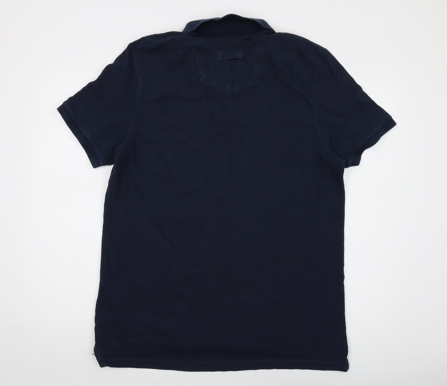 Fat Face Mens Blue Cotton Polo Size XL Collared Button