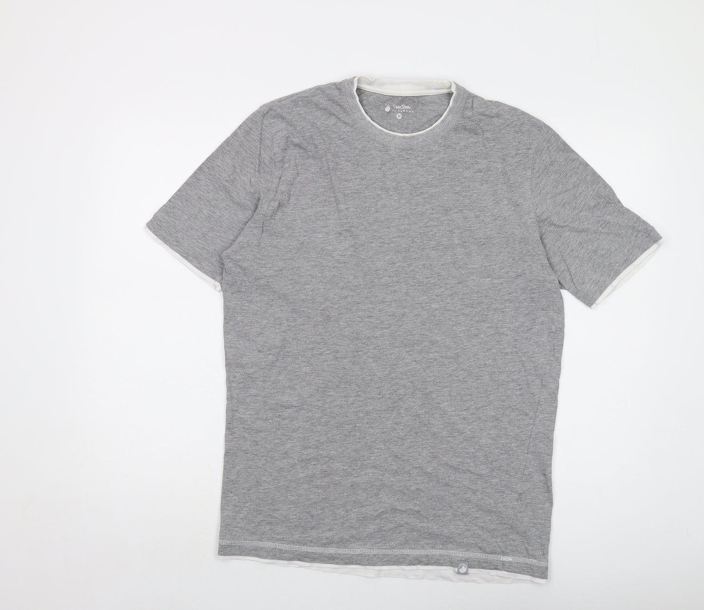 Peter Strom Mens Grey Cotton T-Shirt Size M Crew Neck