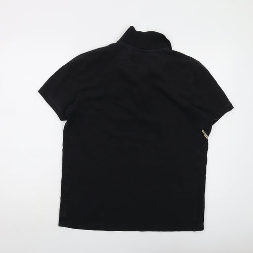 Diesel Mens Black Cotton Polo Size XL Collared Button