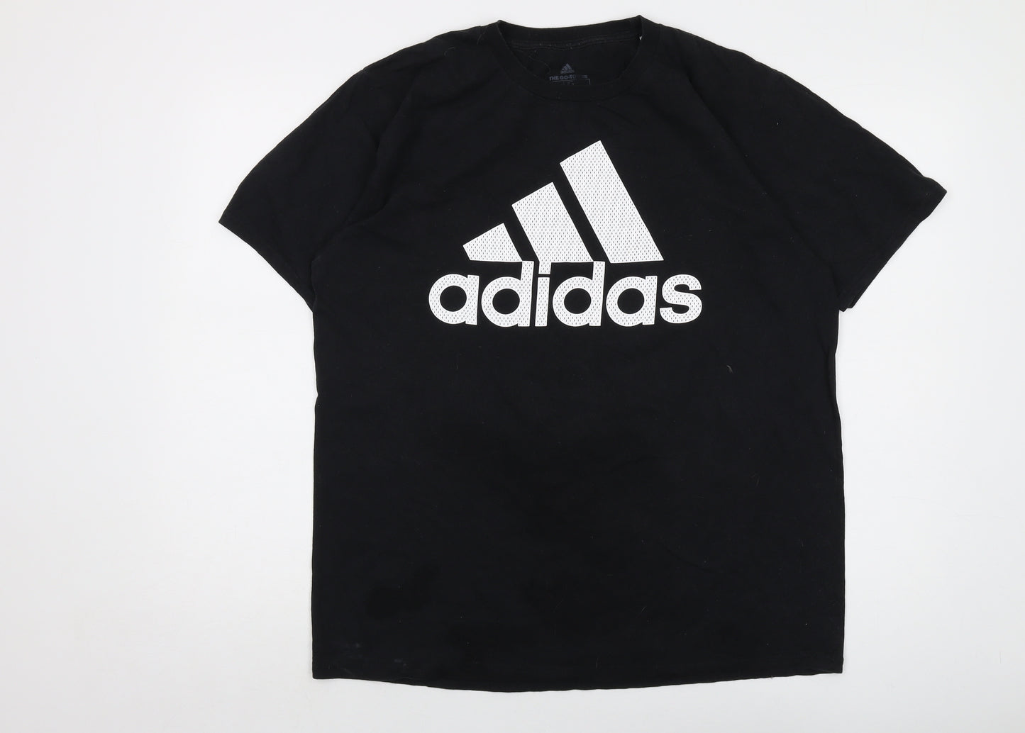 adidas Mens Black Cotton T-Shirt Size L Crew Neck