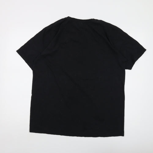 adidas Mens Black Cotton T-Shirt Size L Crew Neck