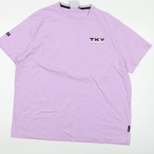 Tokyo Laundry Mens Purple Cotton T-Shirt Size 2XL Crew Neck