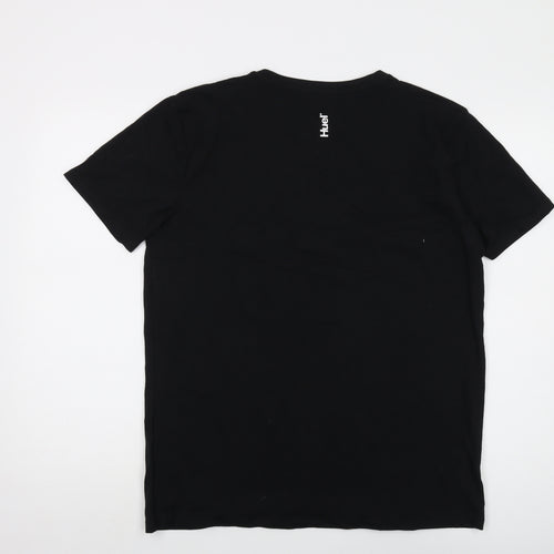 Huel Mens Black Cotton T-Shirt Size L Crew Neck