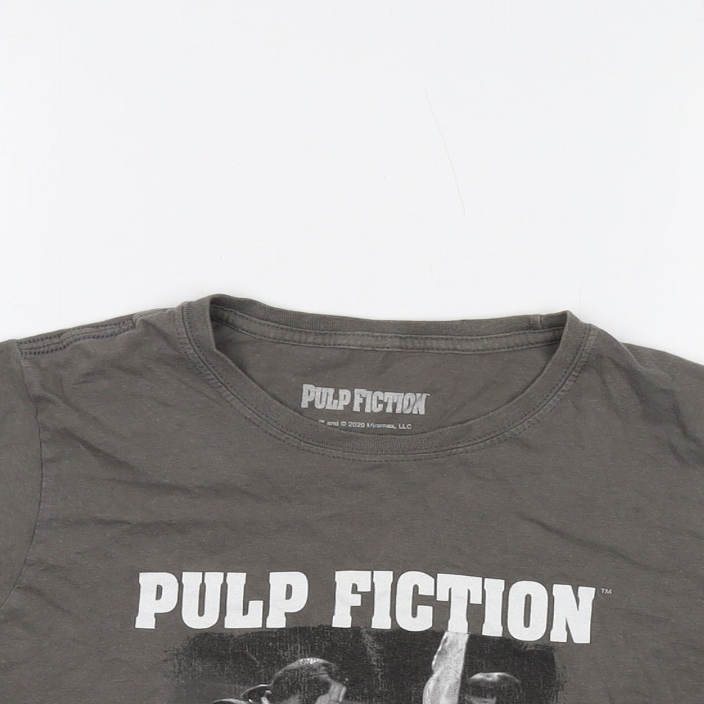 Pulp Fiction Womens Green Cotton Cropped T-Shirt Size L Crew Neck