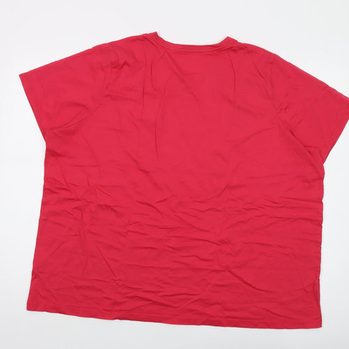 Lands' End Womens Pink Cotton Basic T-Shirt Size 24 Crew Neck