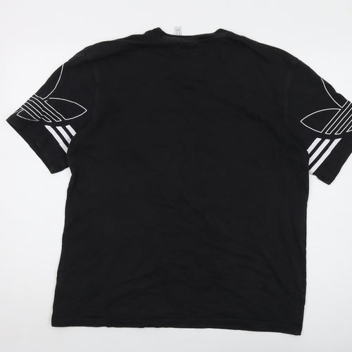 adidas Mens Black Cotton T-Shirt Size M Crew Neck