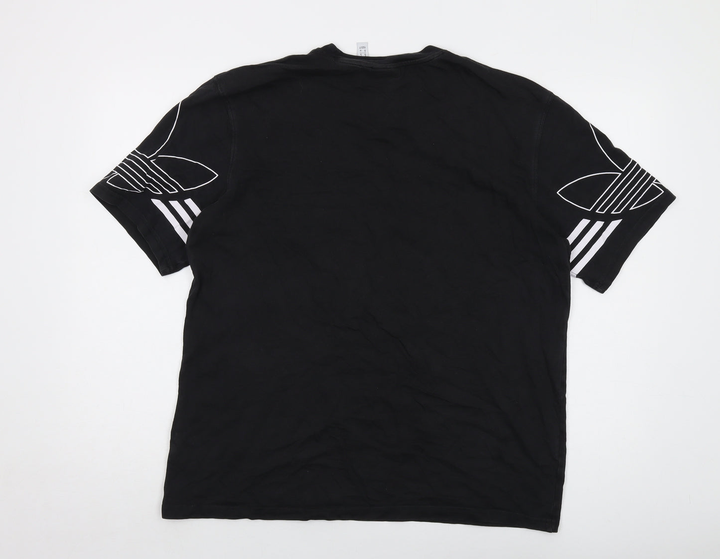 adidas Mens Black Cotton T-Shirt Size M Crew Neck