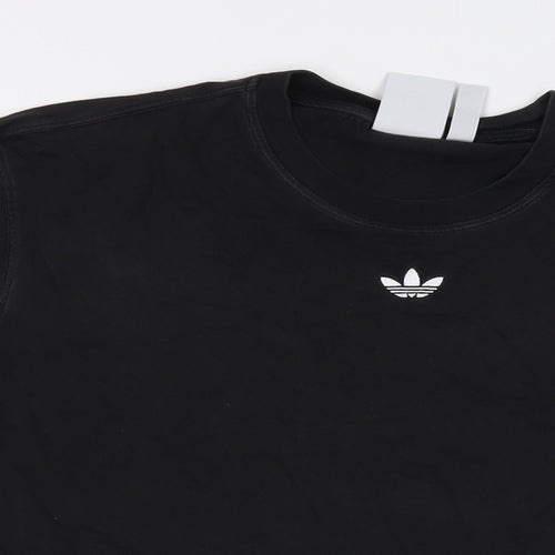 adidas Mens Black Cotton T-Shirt Size M Crew Neck