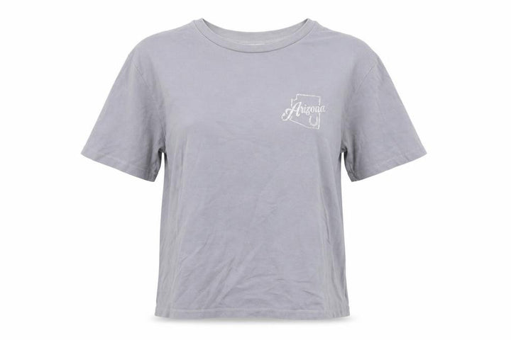 Mango Womens Grey Cotton Basic T-Shirt Size S Crew Neck
