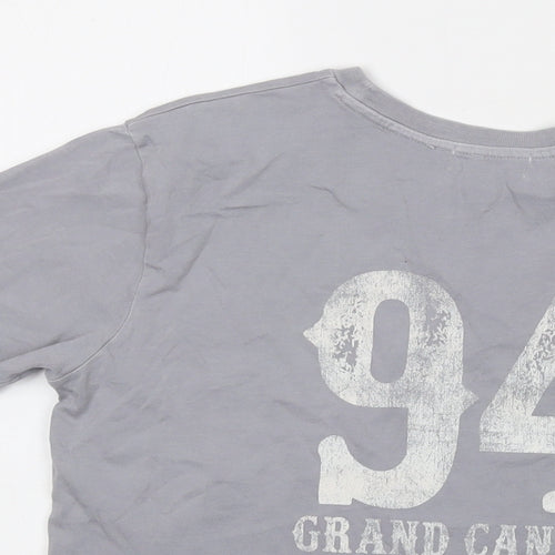 Mango Womens Grey Cotton Basic T-Shirt Size S Crew Neck